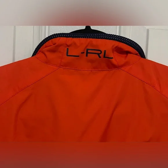Lauren Ralph Lauren L Womens Crest Reversible Golf Vest Blue Orange Embroidered - Picture 8 of 15